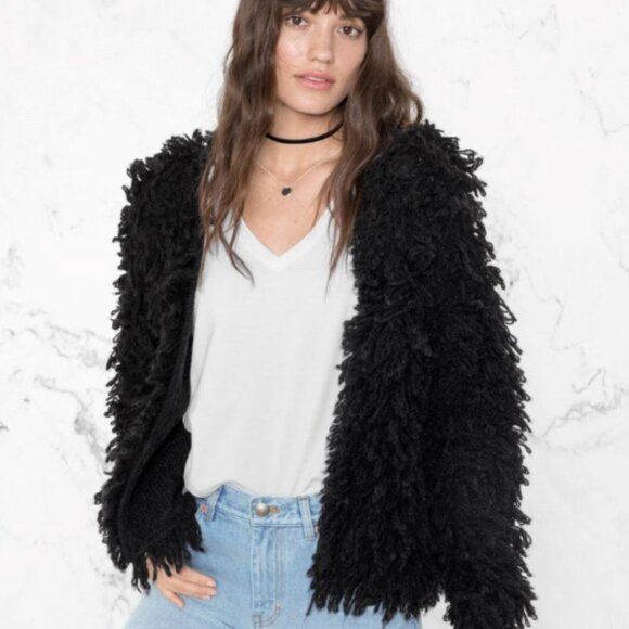 & Other Stories Shaggy Knit Jacket - Size S - Picture 2 of 7